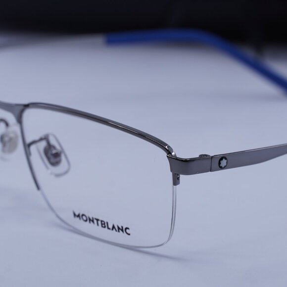 Montblanc MB0107O 002 Rectangle Eyeglasses 56mm – Ruthenium - Picture 2 of 11